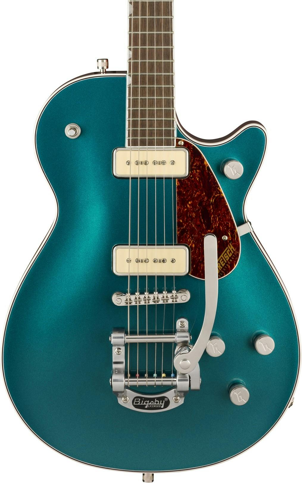 Gretsch G5210T P90 Electromatic Jet Two 90 Single Cut Electric Guitar in Petrol with Bigsby in stock