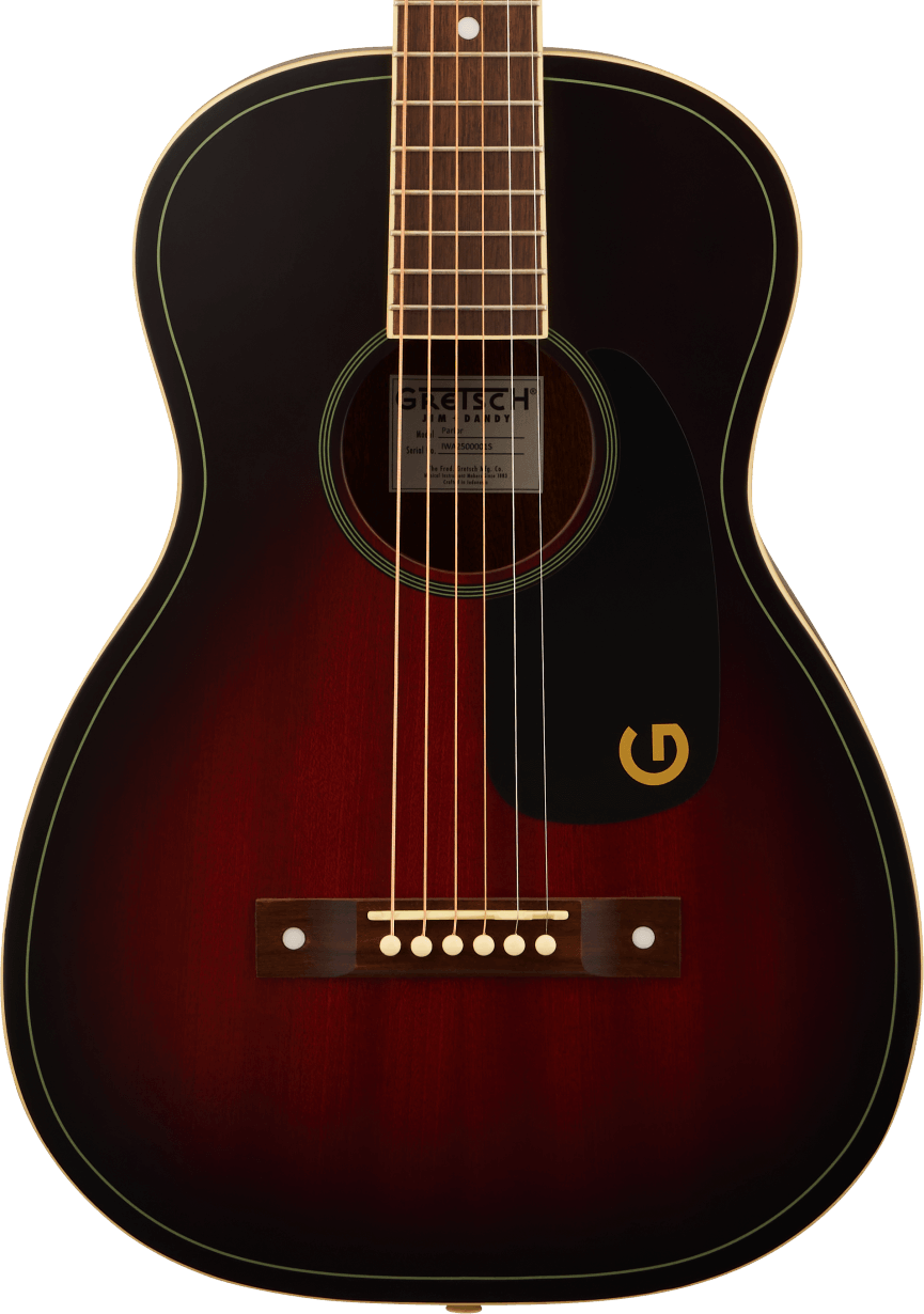 Gretsch Jim Dandy Parlour in Deep Cherry Burst in stock