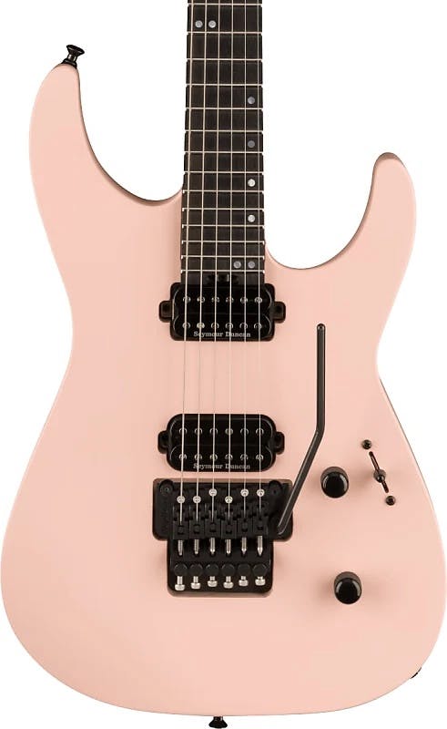 Jackson American Series Virtuoso Streaked Ebony Fingerboard Satin Shell Pink in stock