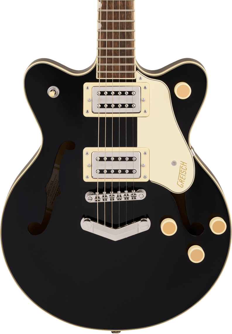 Gretsch G2655 Streamliner Centre Block Jr Double-Cut Electric Guitar with V-Stoptail in Black in stock