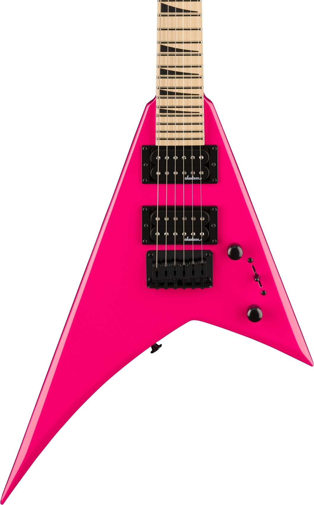Jackson JS Series Rhoads Minion JS1X Electric Guitar in Neon Pink in stock