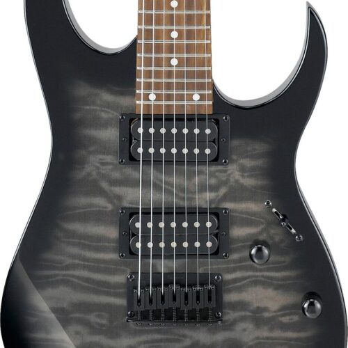 Ibanez GRG7221QA-TKS 7-String Electric Guitar In Transparent Black Sunburst in stock