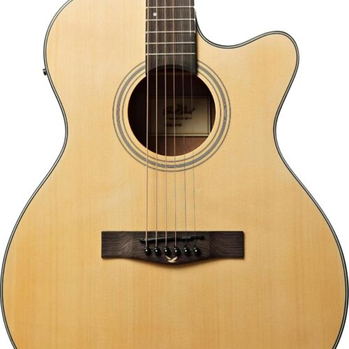 EastCoast G1CE Grand Auditorium Cutaway Satin Natural Spruce Laminate Top FEQ in stock