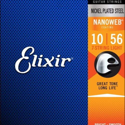 Elixir Nanoweb 10-56 Medium 7 String Set For Electric Guitar in stock