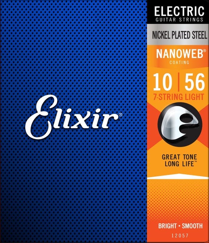 Elixir Nanoweb 10-56 Medium 7 String Set For Electric Guitar in stock