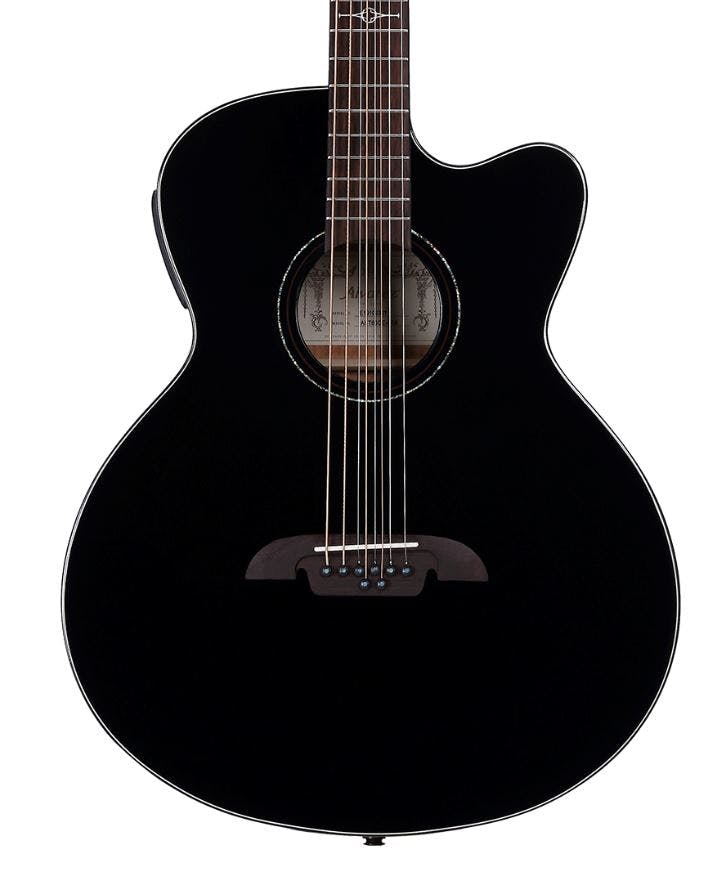 Alvarez ABT60CE-8BK Artist 8-String Baritone Cutaway Electro Acoustic Guitar in Black in stock