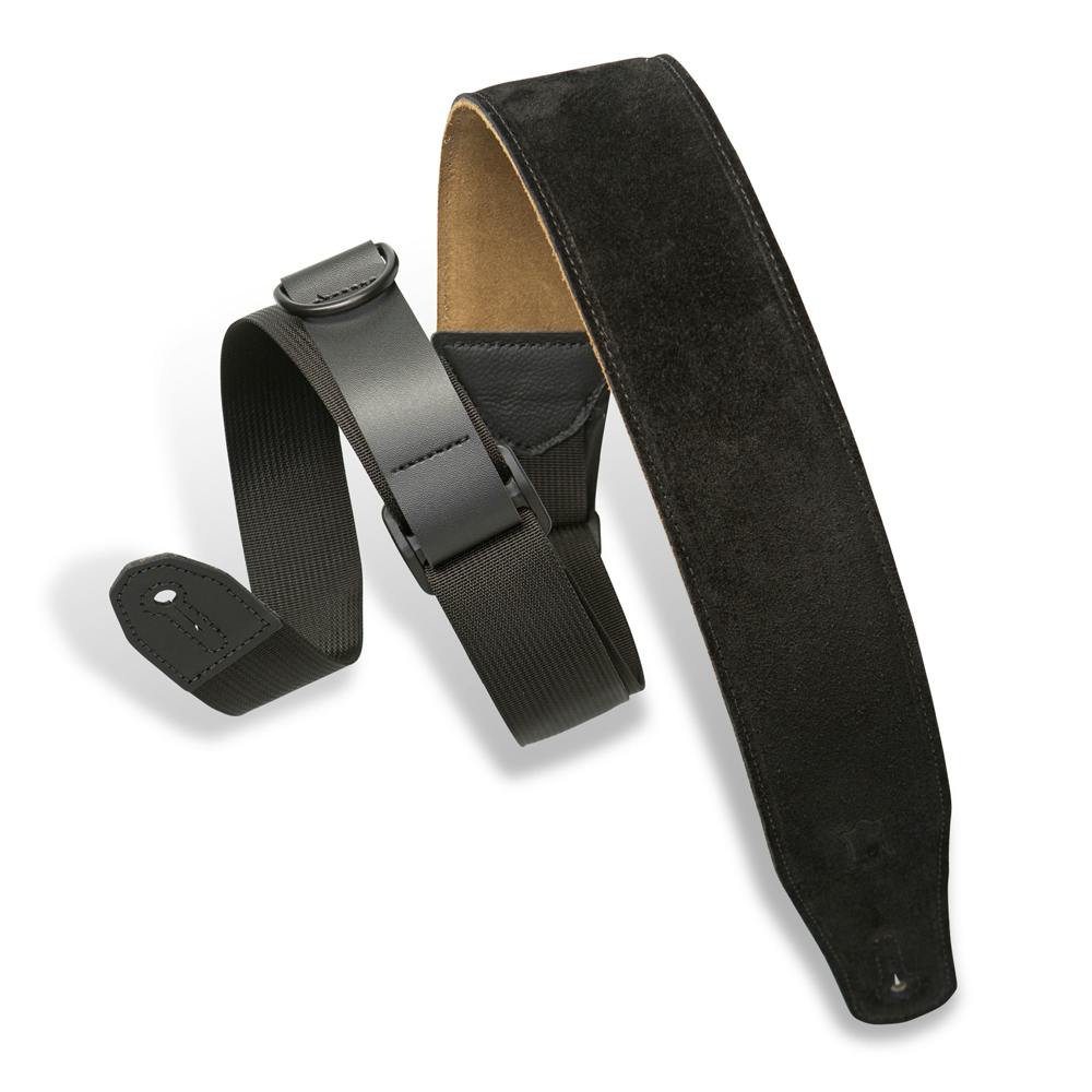Levy's MRHSP-BLK Right Height Suede Padded Guitar Strap In Black in stock