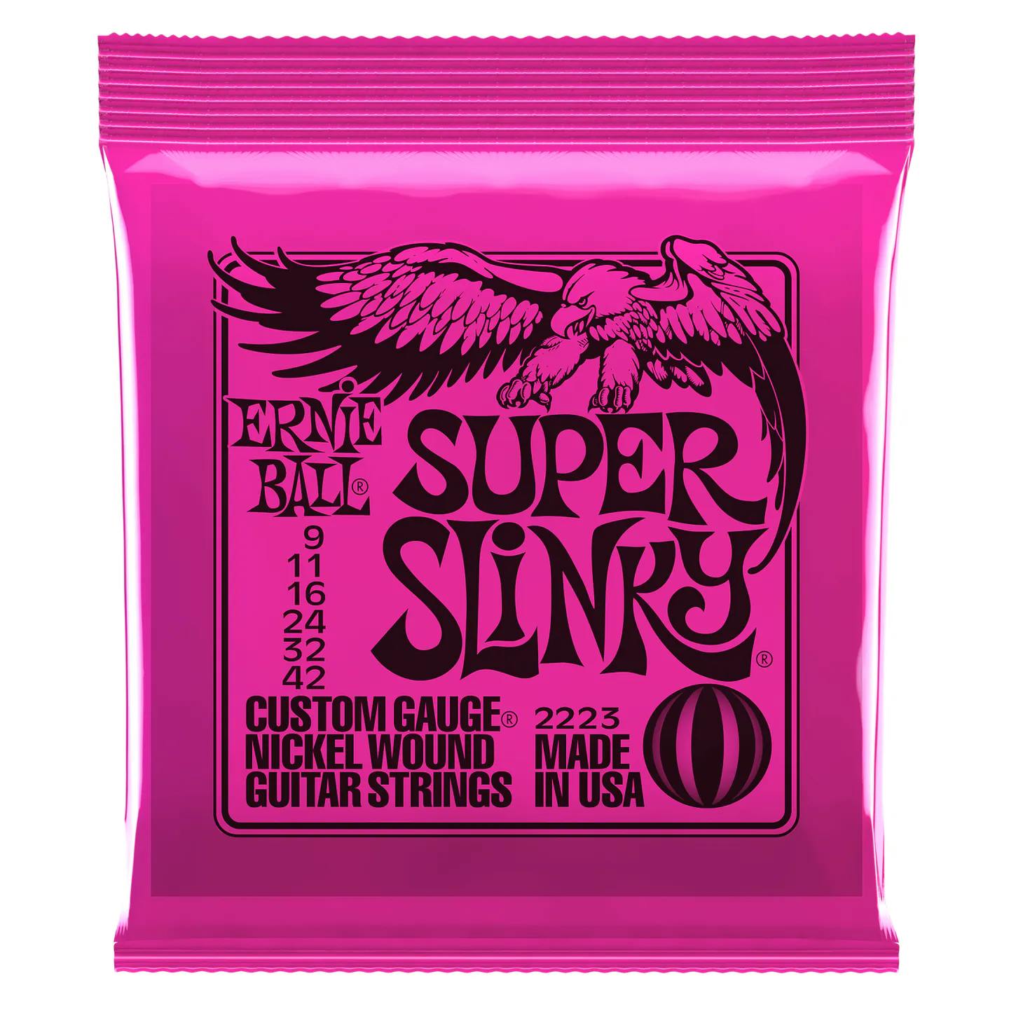 Ernie Ball Super Slinky Guitar Strings in stock