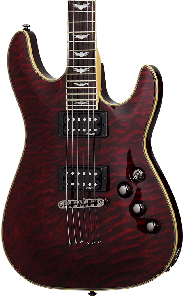 Schecter Omen Extreme 6 Electric Guitar in Black Cherry in stock