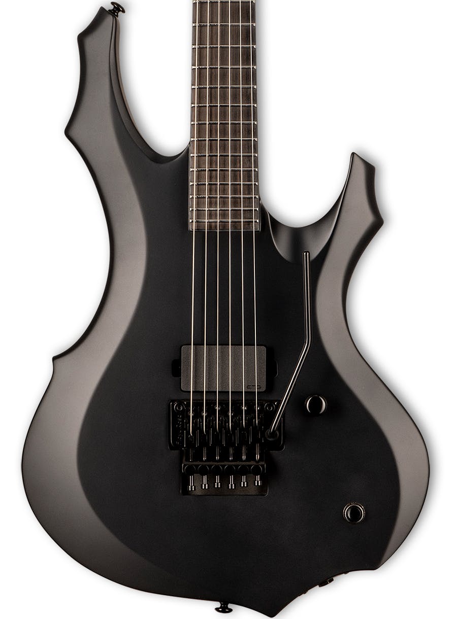 ESP LTD F Black Metal Electric Guitar in Black Satin in stock