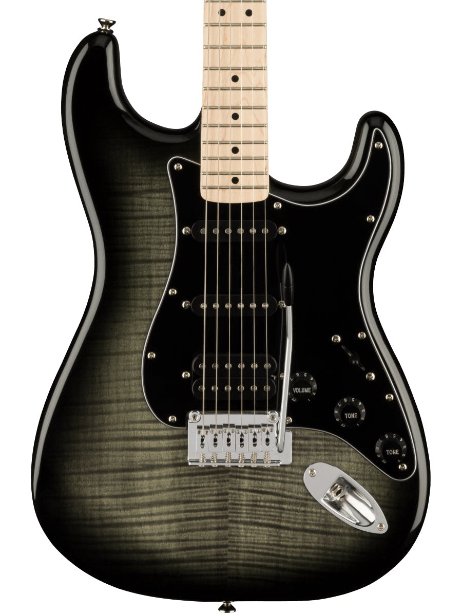 Squier Affinity Stratocaster FMT HSS Electric Guitar in Black Burst in stock - Image 1