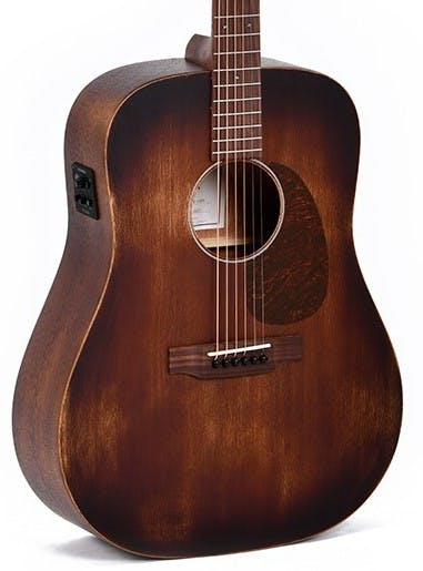Sigma DM-15E Aged Dreadnought Electro Acoustic in Distressed Satin in stock