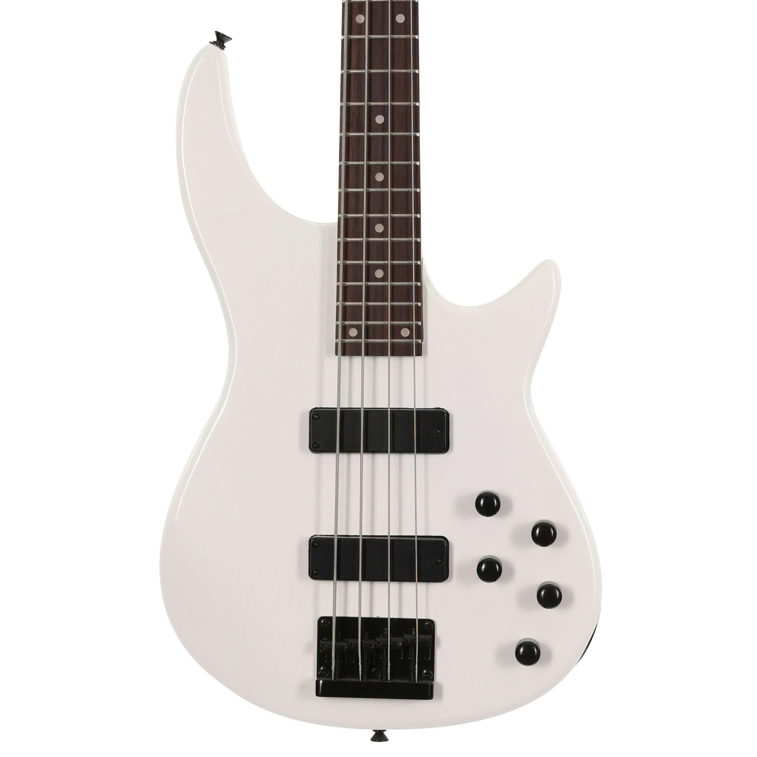 EastCoast MB4 Bass in Pearl White Rosewood Fretboard with All Black Hardware in stock