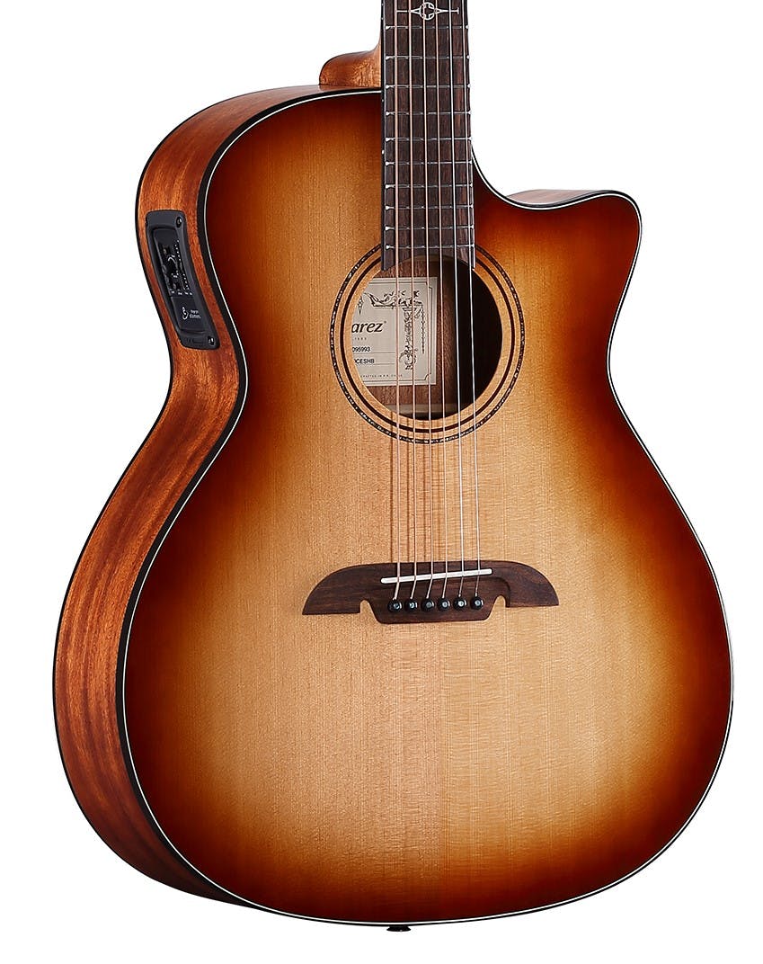 Alvarez Artist AG60CE Grand Auditorium Electro-Acoustic in Shadowburst with Cutaway in stock