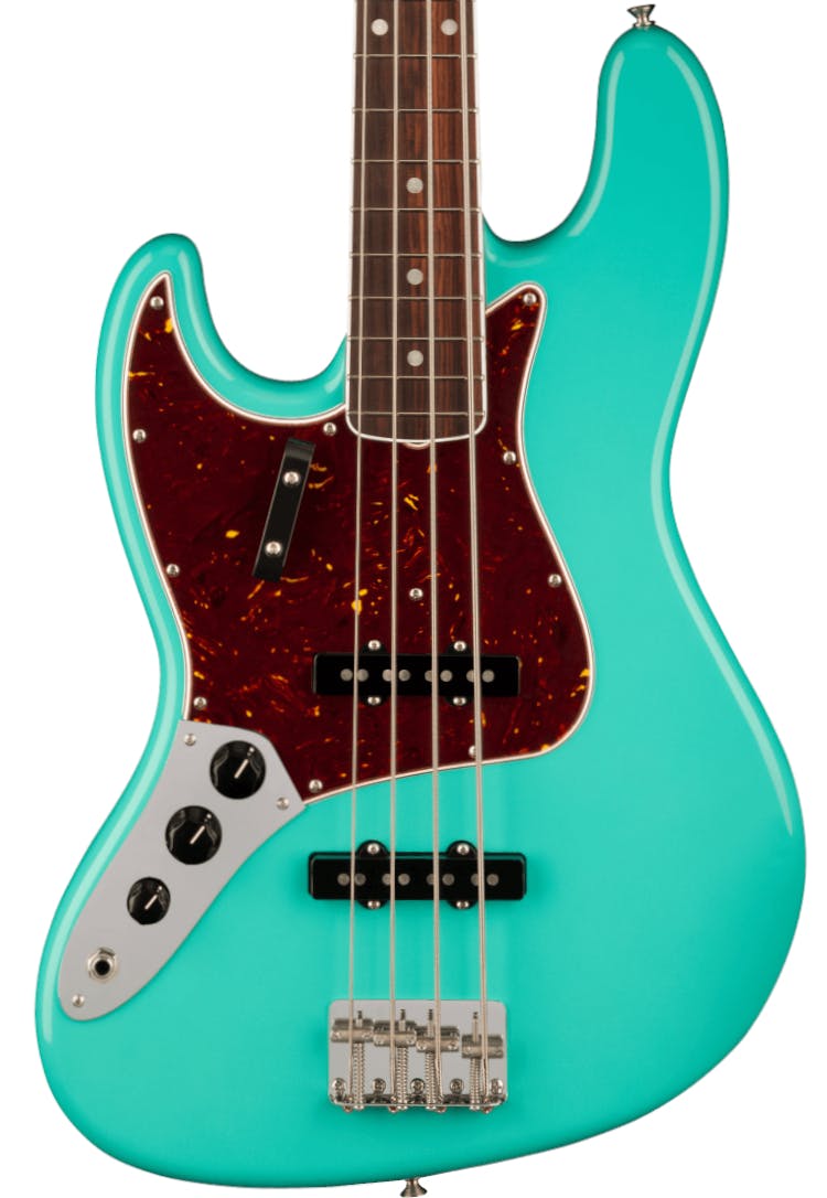 Fender American Vintage II 1966 Jazz Bass Left Handed in Sea Foam Green in stock