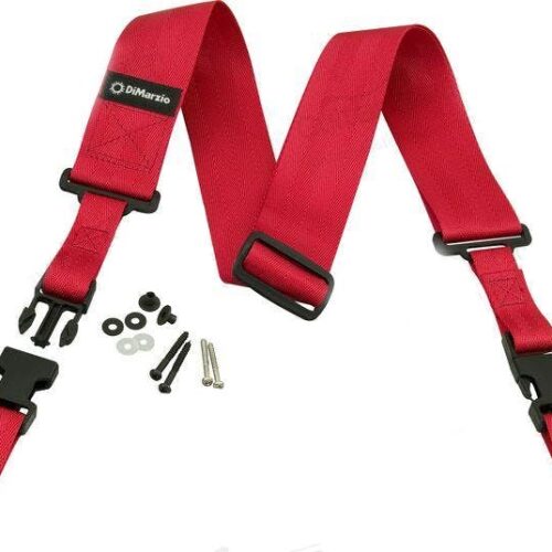 Dimarzio ClipLock 2" Nylon Strap in Red in stock
