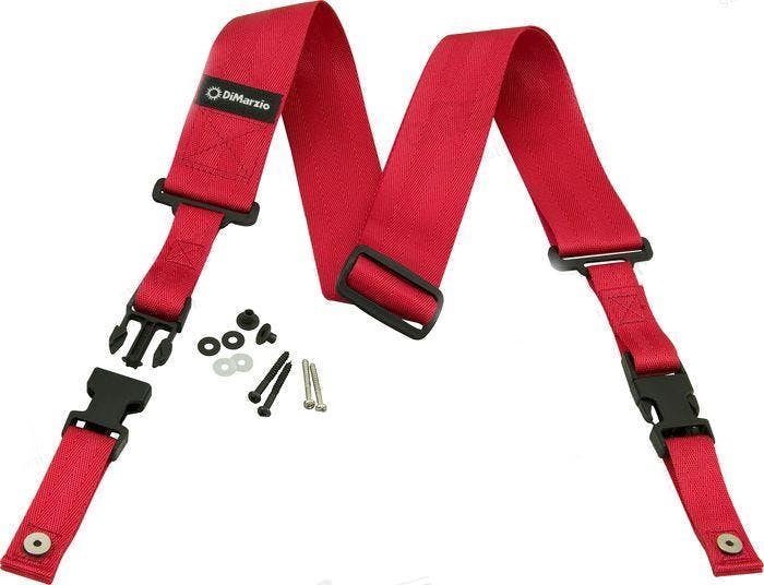 Dimarzio ClipLock 2" Nylon Strap in Red in stock