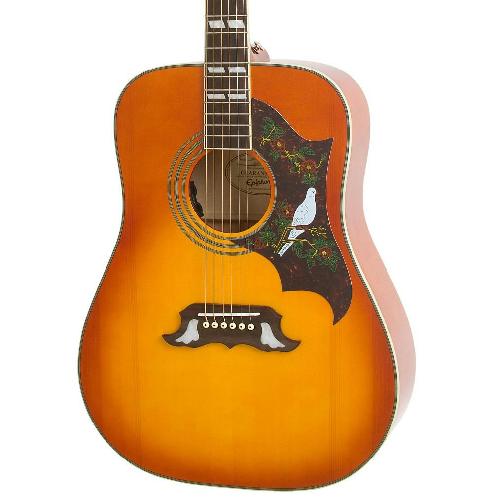 Epiphone Dove Studio Electro Acoustic Guitar in Violinburst in stock - Image 1