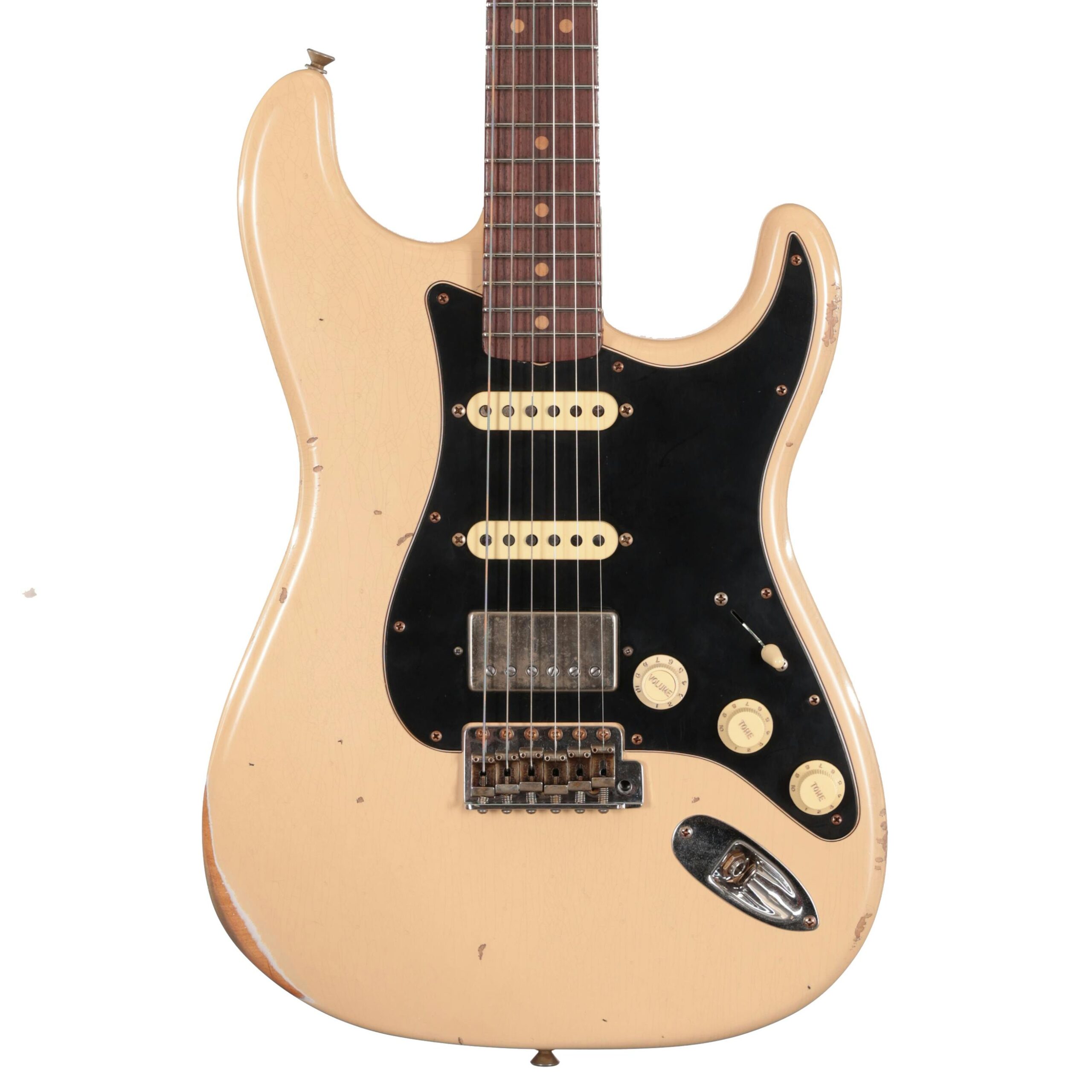 Fender Custom Shop '63 Stratocaster Relic Electric Guitar in Aged Desert Sand in stock