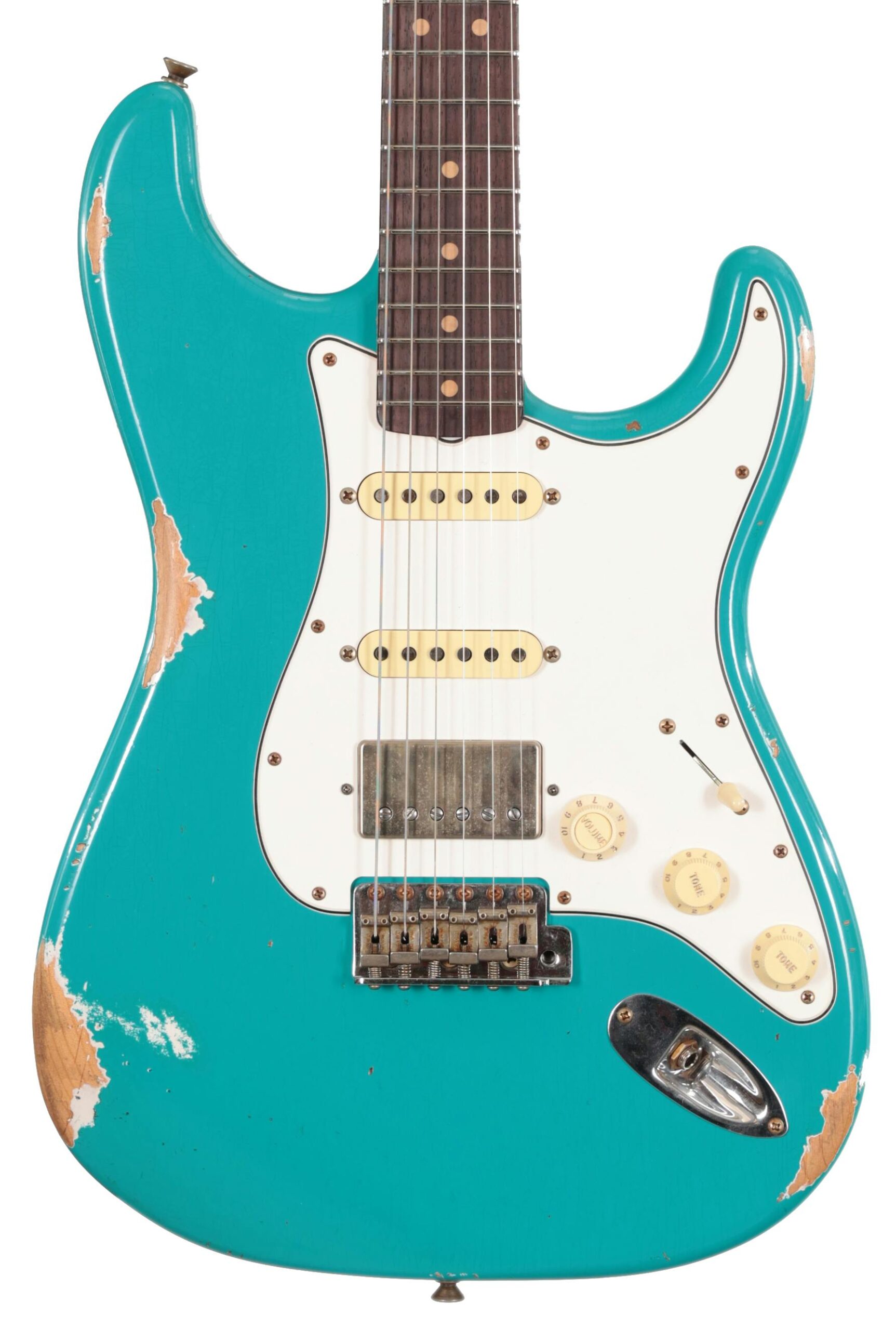 Fender Custom Shop '63 Stratocaster HSS Relic in Miami Blue in stock