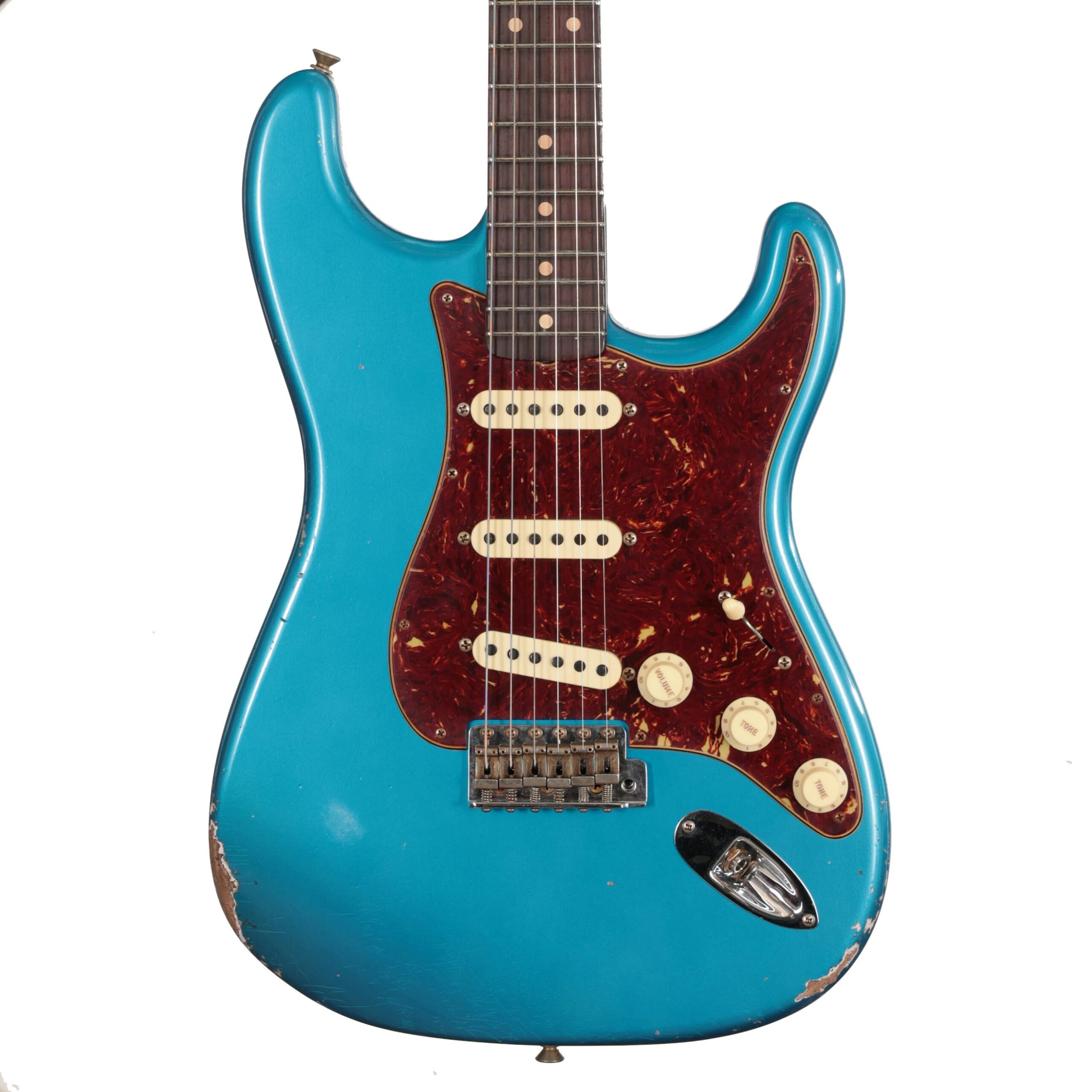 Fender Custom Shop '60s Stratocaster Relic Electric Guitar in Aged Candy Blue in stock