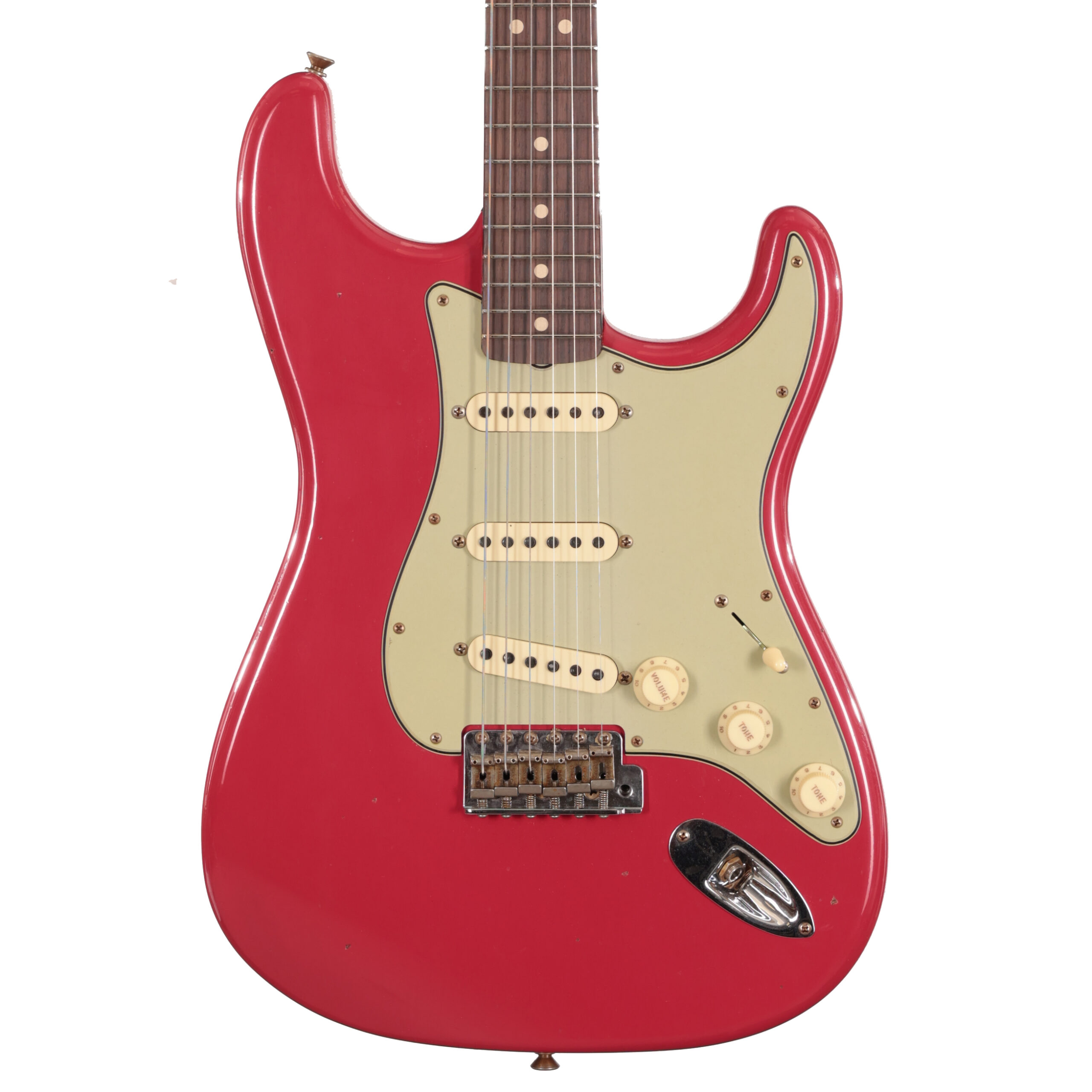 Fender Custom Shop '63 Stratocaster Journeyman Relic Electric Guitar in Aged Seminole Red in stock