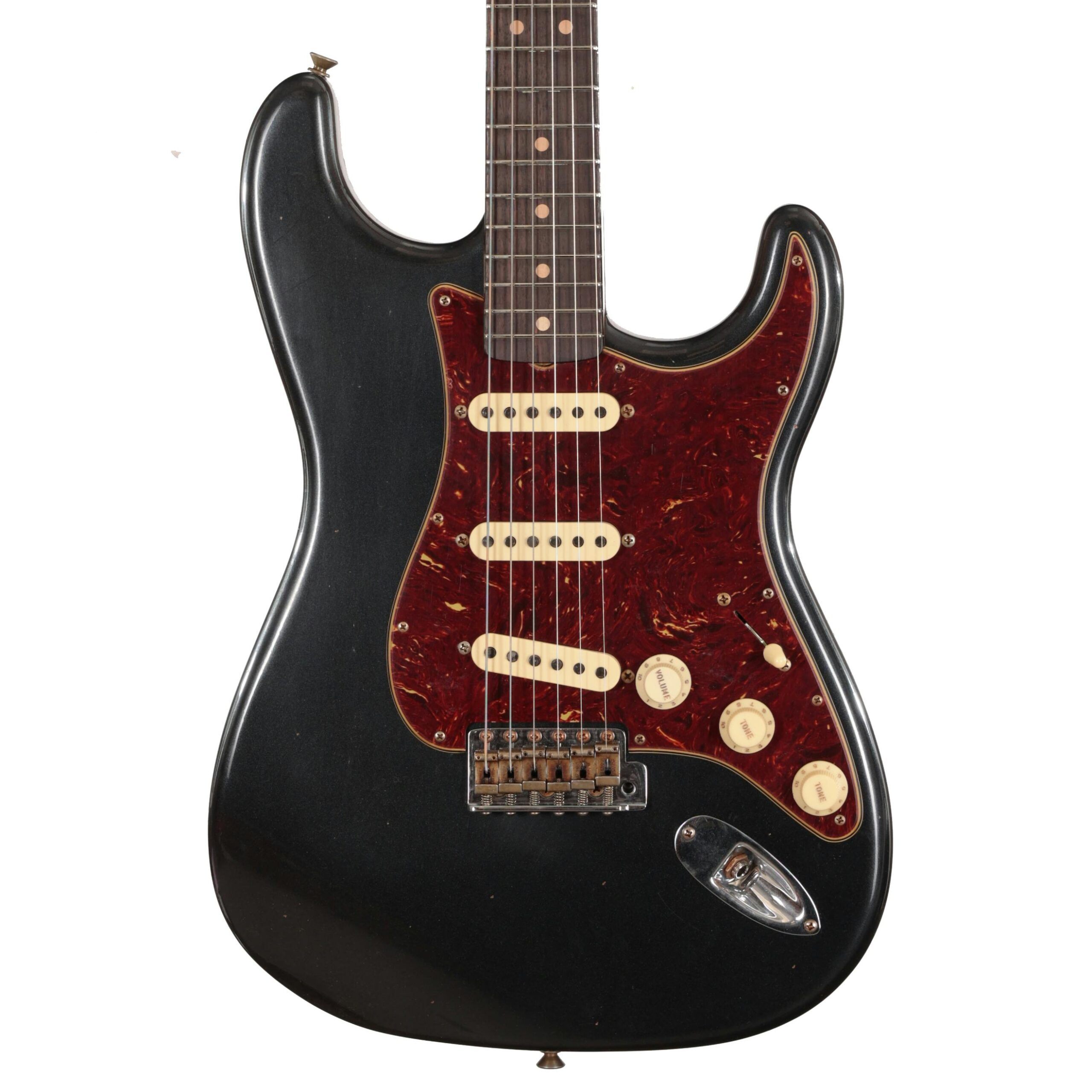 Fender Custom Shop '63 Stratocaster Journeyman Relic Electric Guitar in Aged Black Pearl in stock