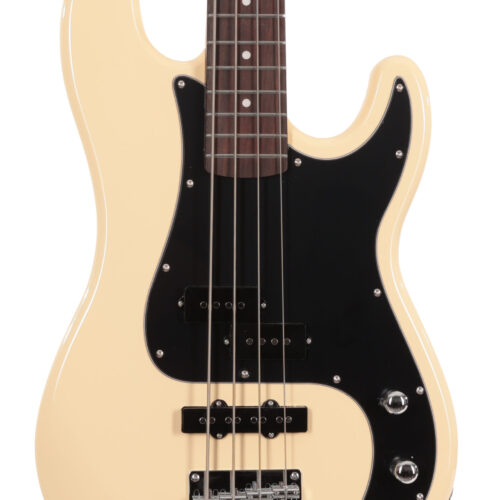 EastCoast PJ4 Electric Bass in Vintage White in stock