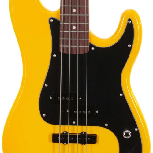EastCoast PJ4 Electric Bass in Yellow Black Guard Rosewood Fretboard in stock