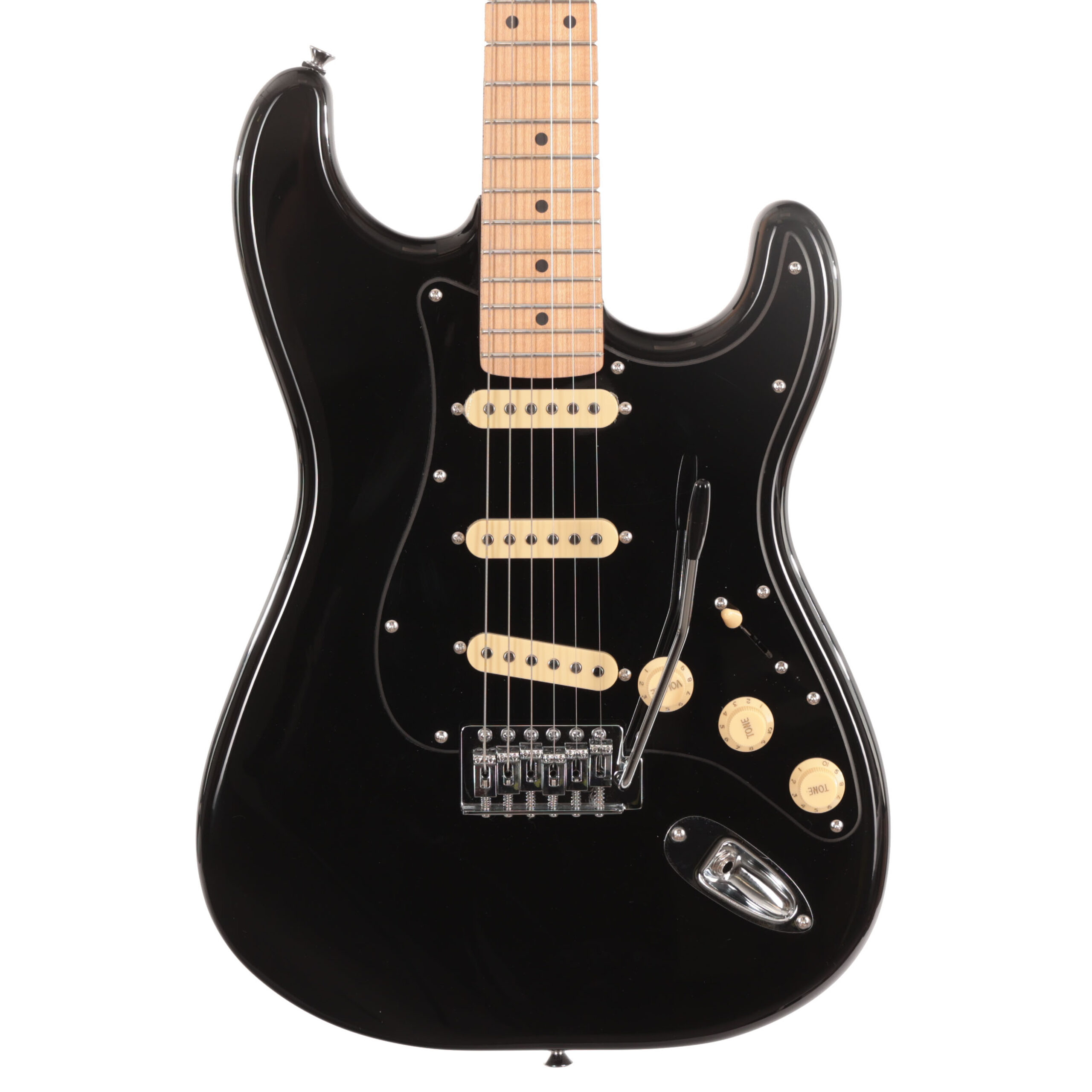 Eastcoast ST1 Electric Guitar In Dark Side Black With Maple Fretboard in stock
