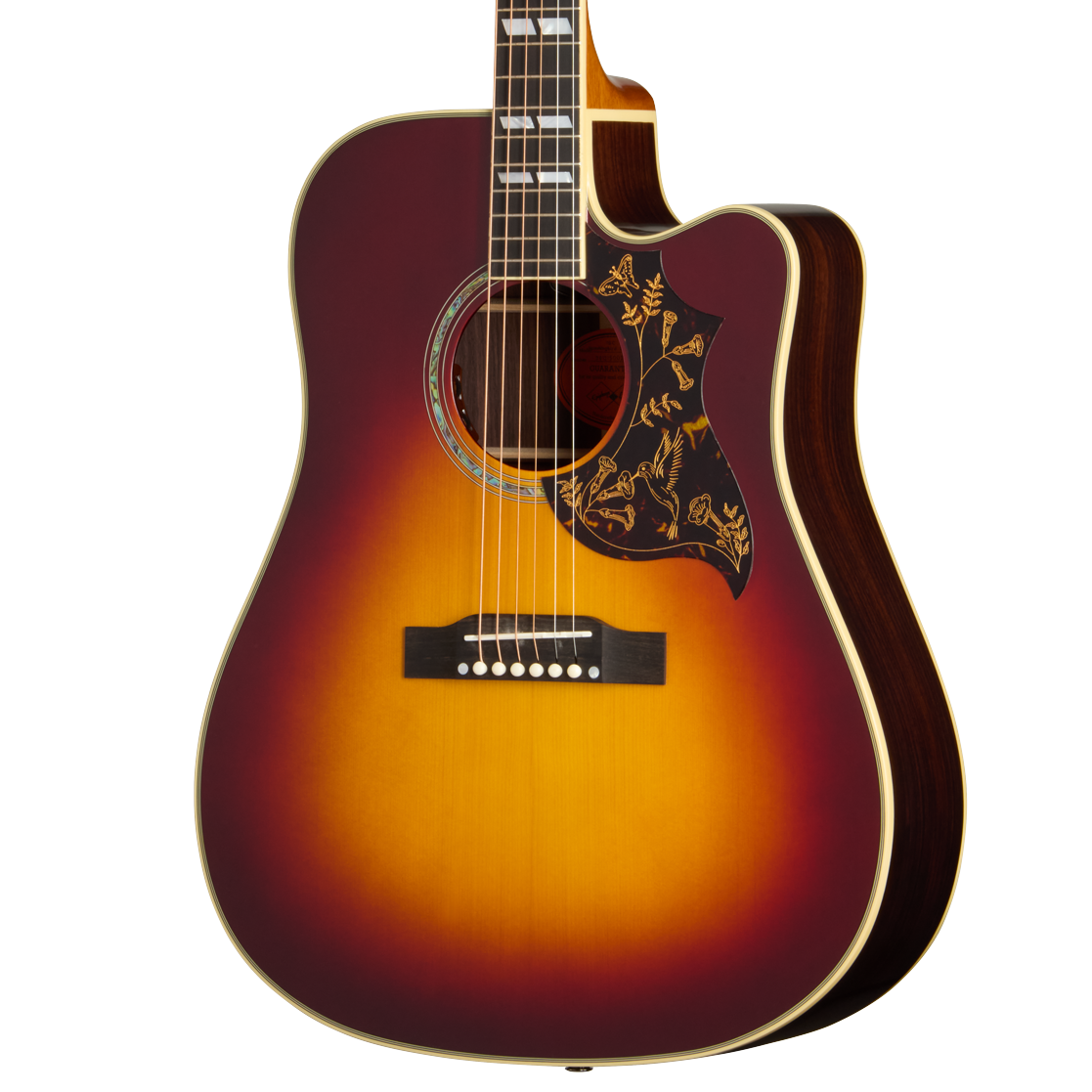 Epiphone 1960 Hummingbird Deluxe EC Electro Acoustic Guitar in Autumn Burst in stock