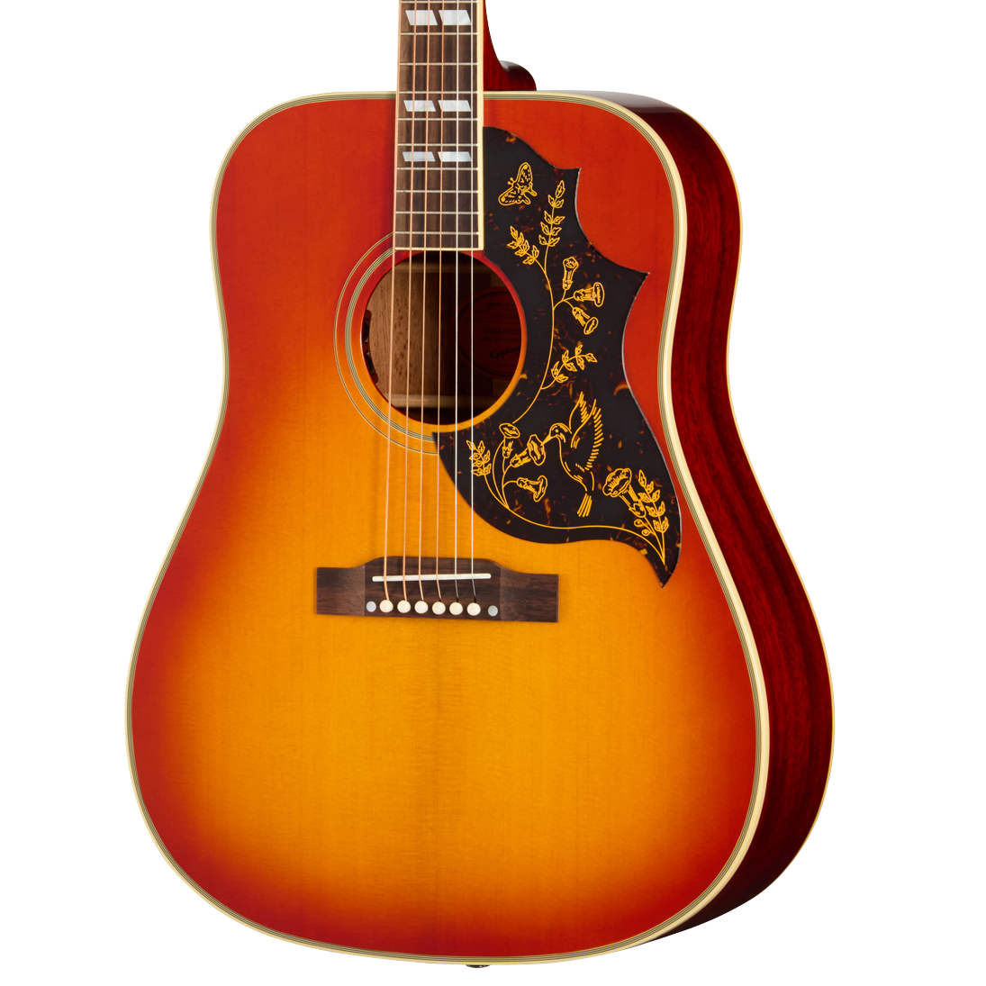 Epiphone 1960 Hummingbird Reissue Heritage Electro Acoustic Guitar in Cherry Sunburst in stock