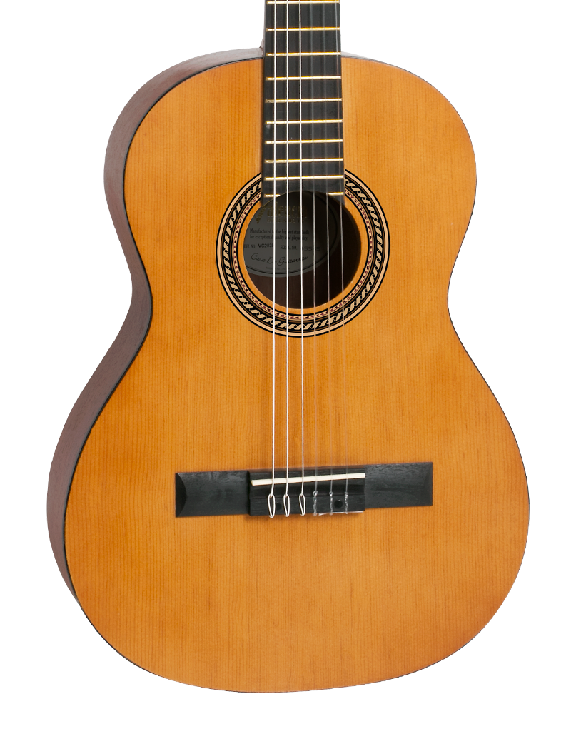 Valencia VC203 3/4 Size Hybrid Classical Guitar in Antique Natural With Narrow Neck in stock - Image 1