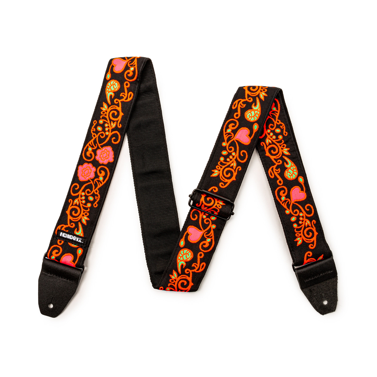 Jim Dunlop Jimi Hendrix Blacklight Monterey Orange Guitar Strap in stock