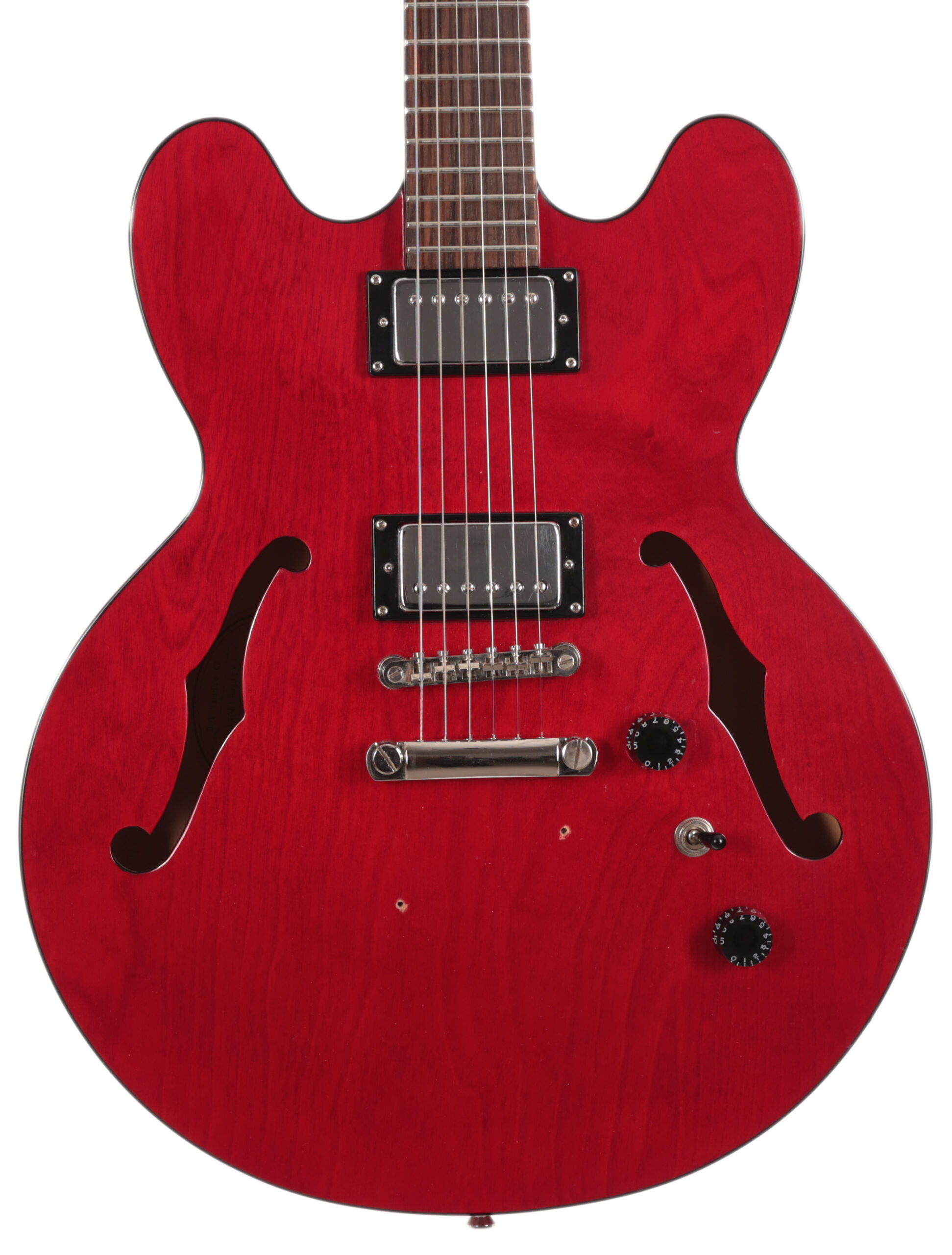 Second Hand Epiphone ES-335 Semi-Hollow Electric Guitar in Cherry 687 in stock