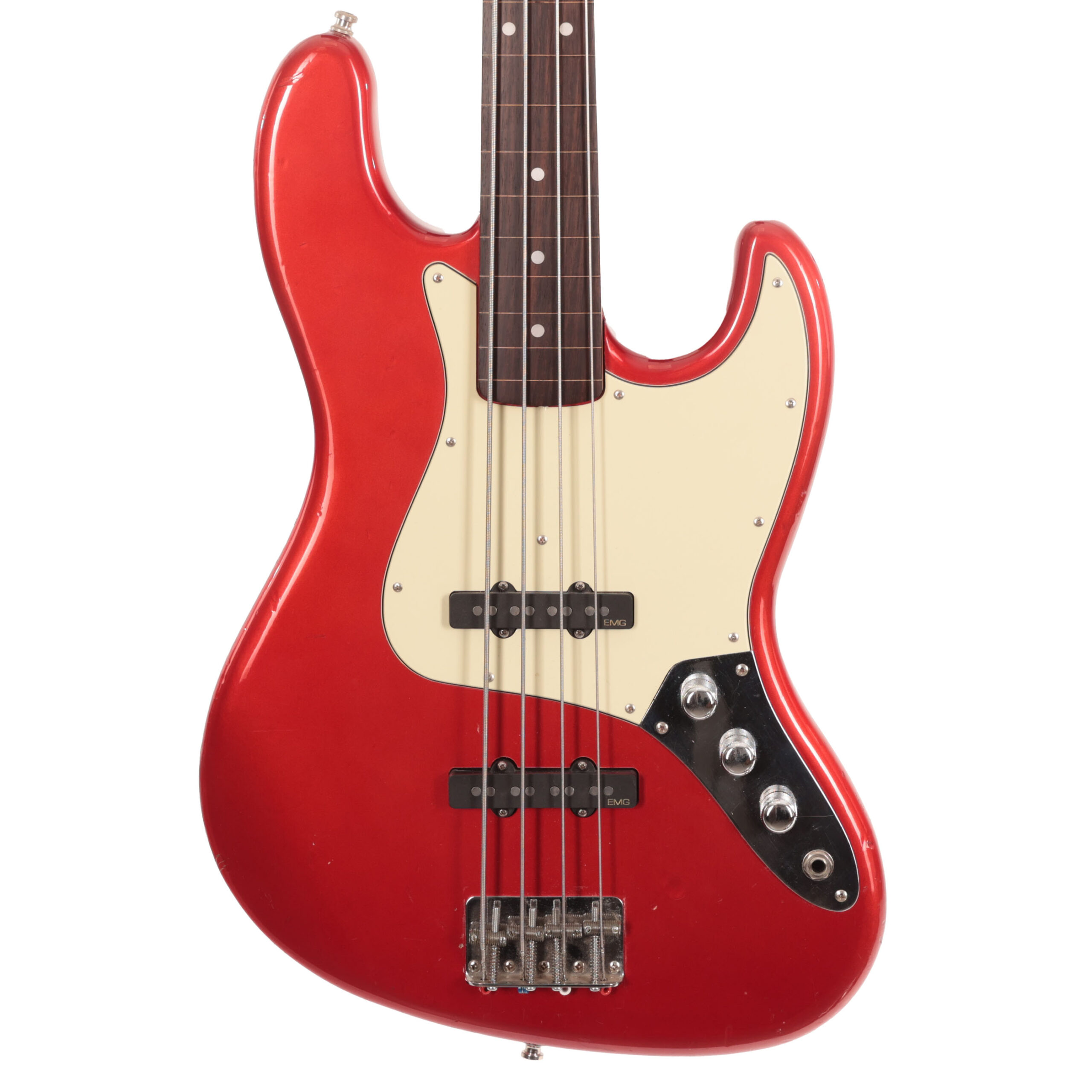 Second Hand Tokai Fretless Jazz Bass Candy Apple Red, EMG pickups - originals included 420 in stock