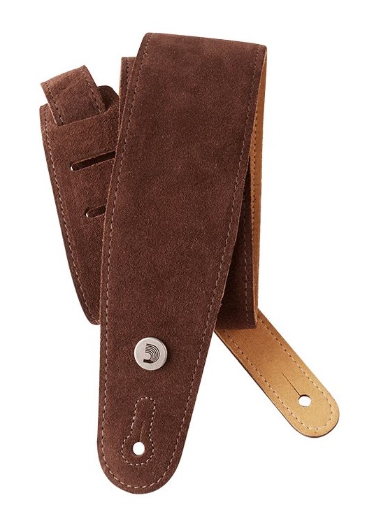 D'Addario Suede Guitar Strap in Cognac in stock