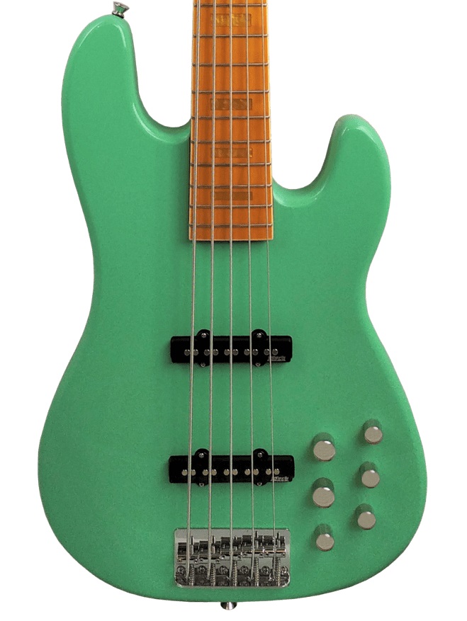 Markbass MB GV 5 Gloxy 5-String Bass Guitar in Surf Green, Maple Fretboard in stock