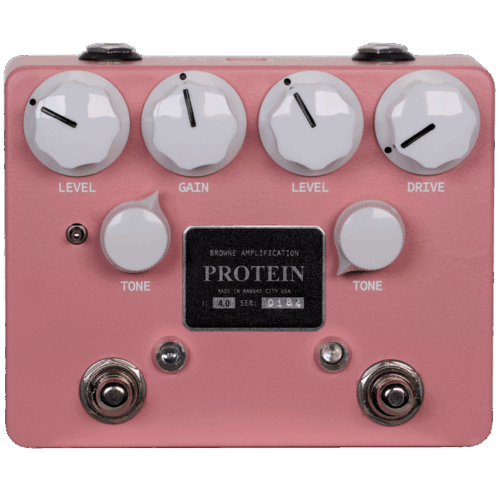 Browne Amplification The Protein V4 Dual Overdrive Pedal in Pink in stock