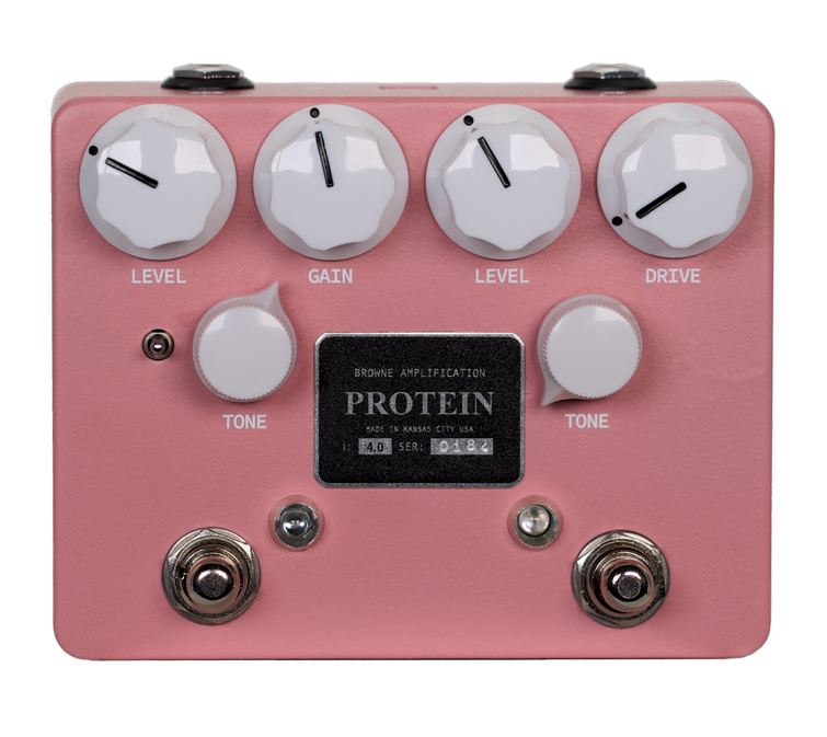 Browne Amplification The Protein V4 Dual Overdrive Pedal in Pink in stock - Image 1